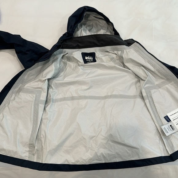 REI co-op kids size small navy blue windbreaker rainier rain jacket - Picture 9 of 11